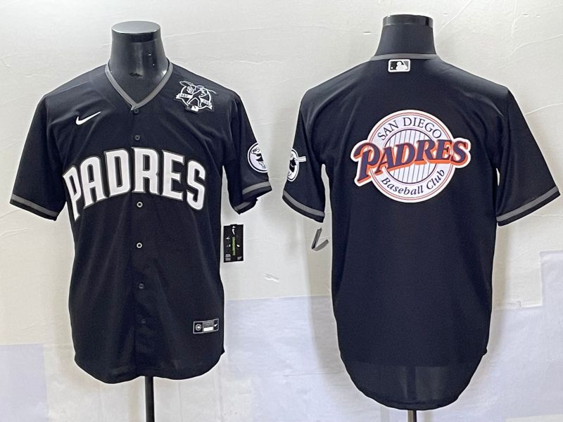 Men 2025 San Diego Padres Blank Black Game Nike MLB Jersey style 70312